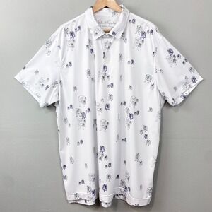 Robert Graham Clubhouse Golf Polo Shirt Size 2XL Bulldogs All Over Print XXL Top